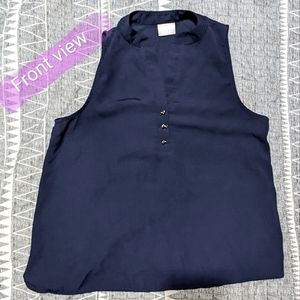 🎉 Vintage, fits like a small, tank blouse, comfy and flowy material in navy